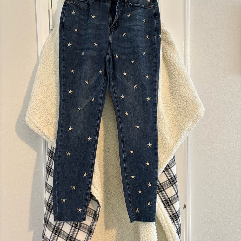 Judy Blue Skinny Jeans Blue Star Pattern